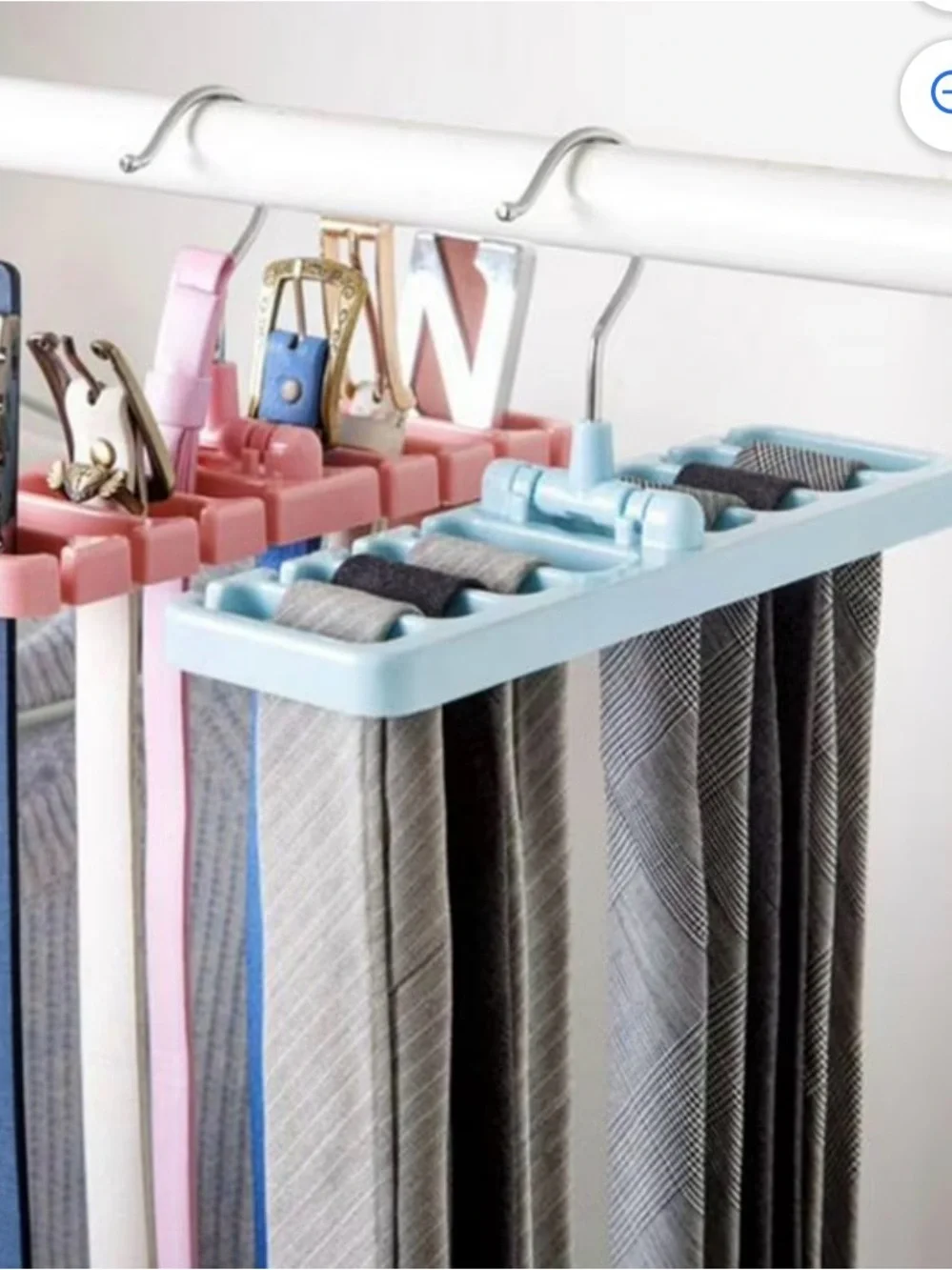360° Rotating Belt Rack Organizer 8-Hook Space Saving Hanger for Ties/Scarves